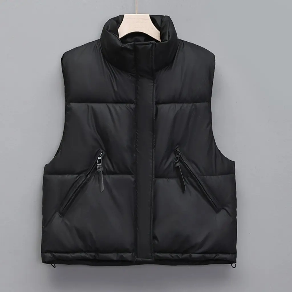 Women's Army Green Cotton-Padded Jacket Vest Simple Style Stand Collar Wholesale Europe & USA Temperament
Women's Army Green Cotton-Padded Jacket Vest Simple Style Stand Collar Wholesale Europe & USA Temperament