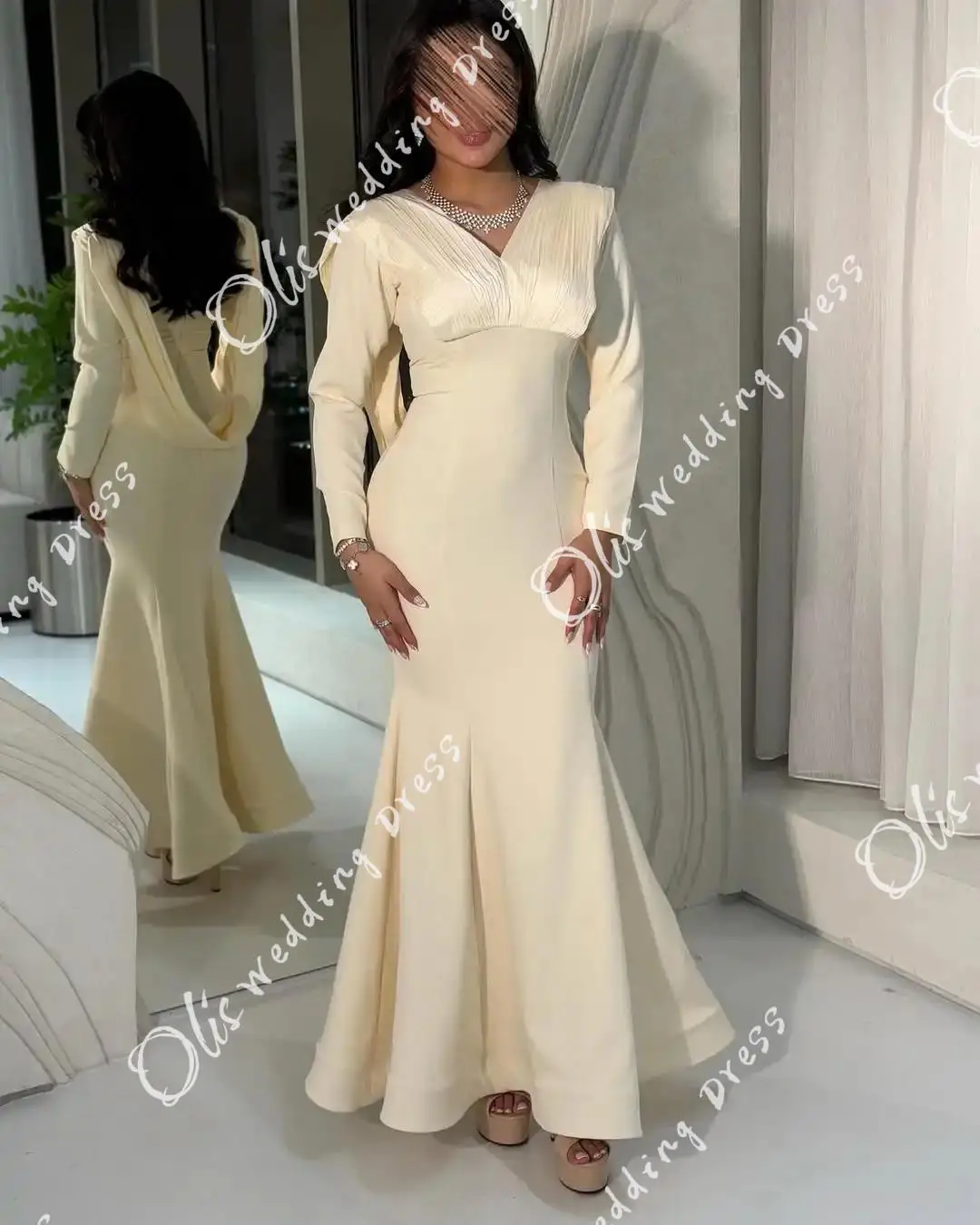 customized Mermaid V Neck Prom Dresses Long Sleeevs Pleated Ankle Length Back Zipper Party Dresses Evening Dresses2025
customized Mermaid V Neck Prom Dresses Long Sleeevs Pleated Ankle Length Back Zipper Party Dresses Evening Dresses2025