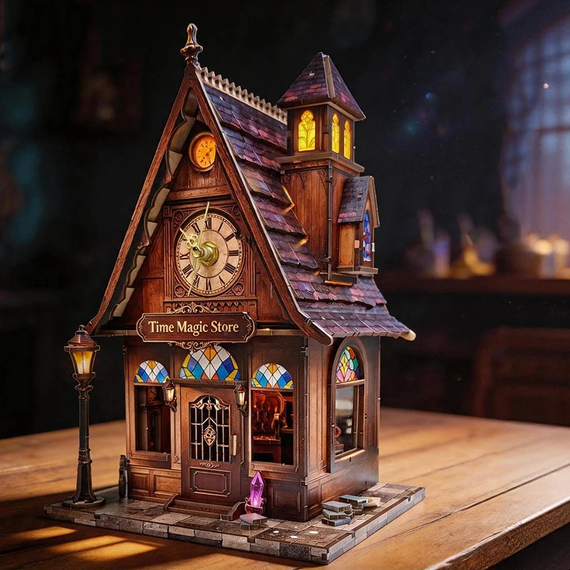 3D Time Magic Shop Wooden Dollhouse Miniature Castle Model with Furniture Kit DIY Assemble Toys for Child Adults Birthday Gift
3D Time Magic Shop Wooden Dollhouse Miniature Castle Model with Furniture Kit DIY Assemble Toys for Child Adults Birthday Gift