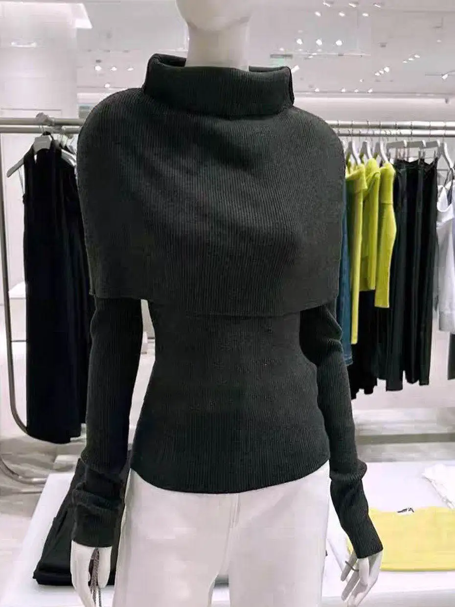 Elegant Women's Half High Collar Knitted Sweater And Shawl Two-Piece Set Autumn Winter Fashionable Top Polyester Fiber
Elegant Women's Half High Collar Knitted Sweater And Shawl Two-Piece Set Autumn Winter Fashionable Top Polyester Fiber