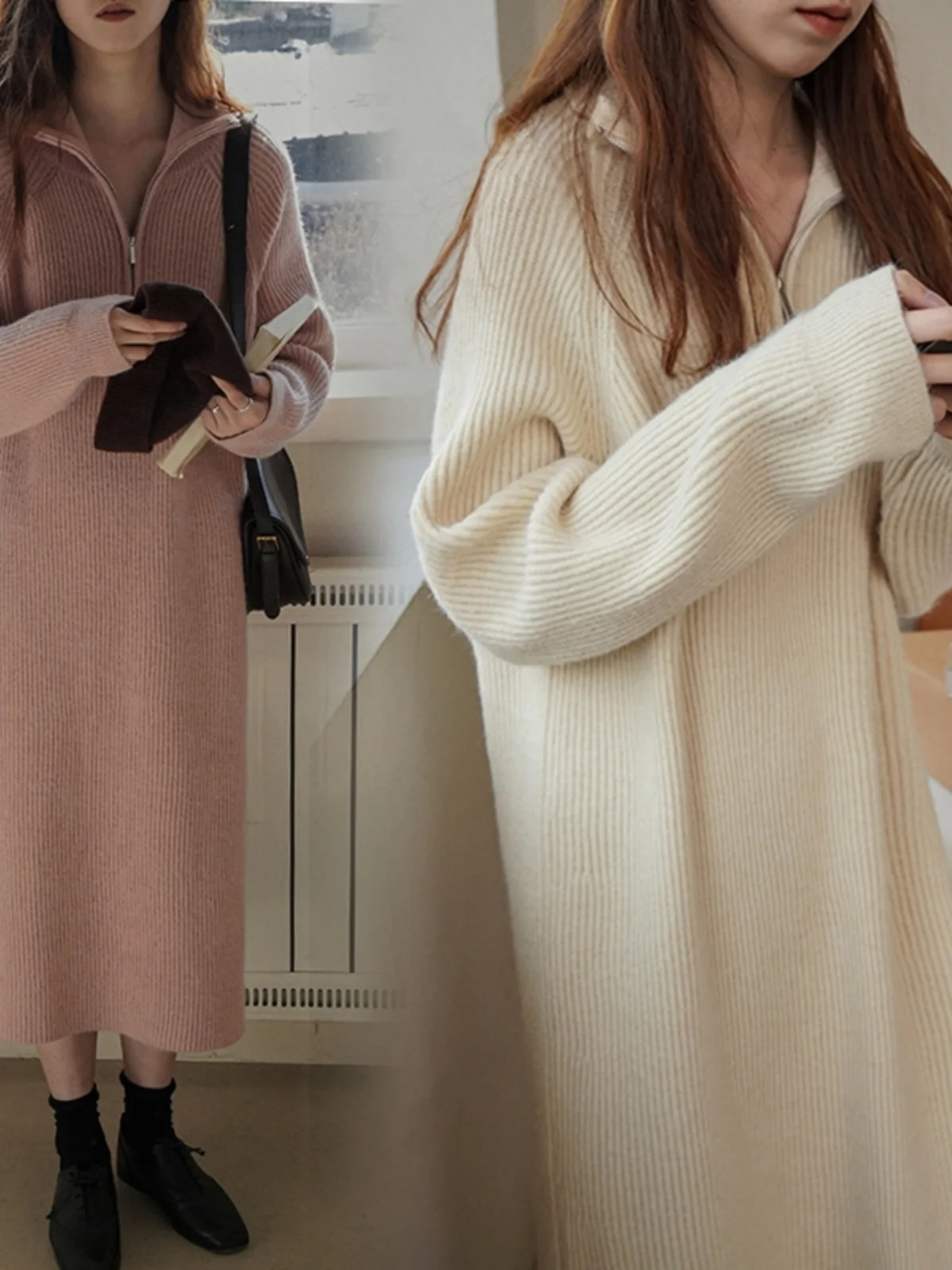 Retro Women's Stand Up Collar Zipper Stylish Thick Dress Autumn and Winter Keep Warm Long Sleeved Women's Base Dress CQ332
Retro Women's Stand Up Collar Zipper Stylish Thick Dress Autumn and Winter Keep Warm Long Sleeved Women's Base Dress CQ332