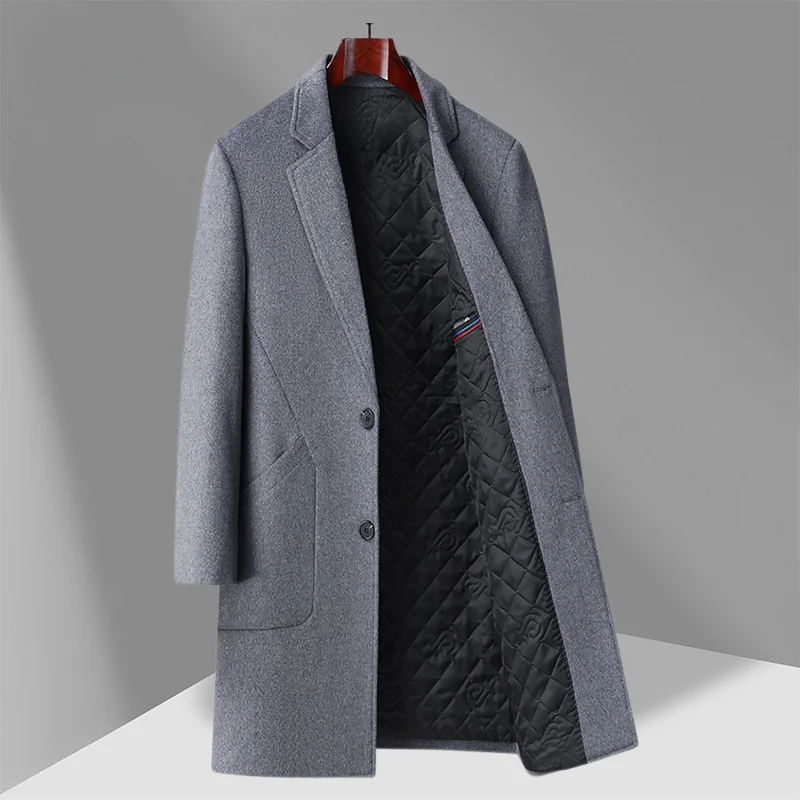 Thickened Winter Woolen Coat Simple Two-Button Suit Collar Overcoat Long Shape Large Size Casual Business Style Pure Color
Thickened Winter Woolen Coat Simple Two-Button Suit Collar Overcoat Long Shape Large Size Casual Business Style Pure Color
