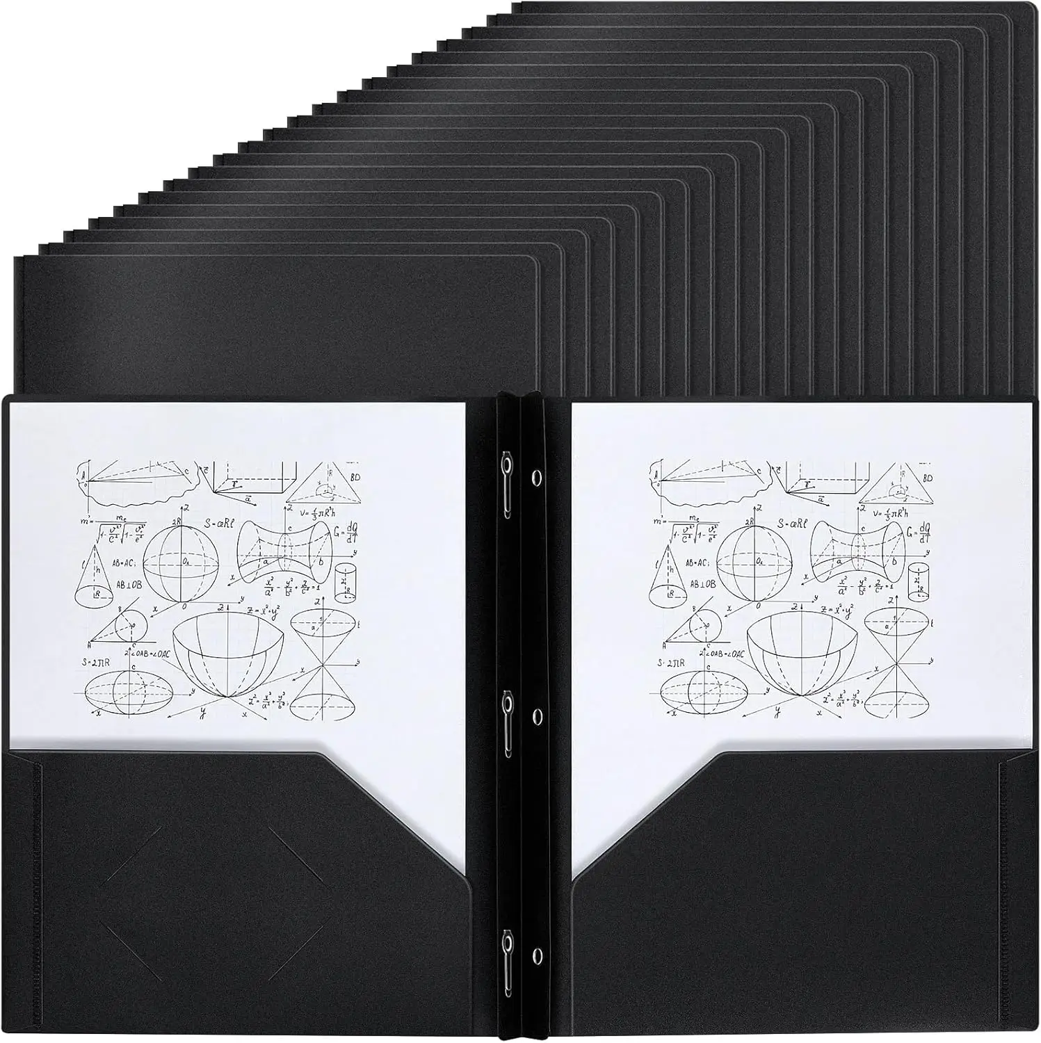 100 Pack Plastic File Folders with 2 Pockets and Prongs for Office School Home Black
100 Pack Plastic File Folders with 2 Pockets and Prongs for Office School Home Black