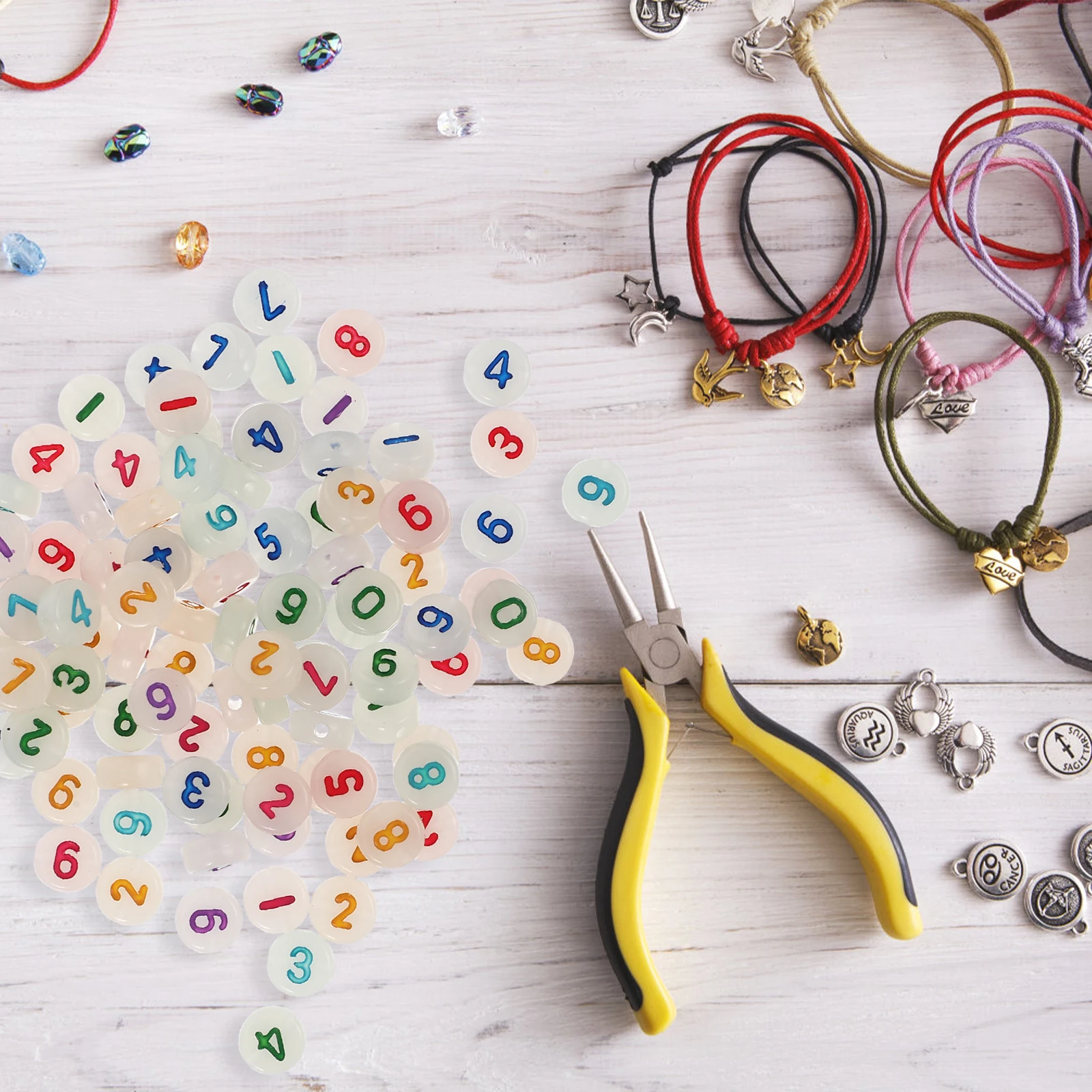 100pcs 4 Bags Diy Beads Luminous Acrylic Craft Supplies For Bracelet Pendant Making Alphabet Number Heart Beads Diy Accessories
100pcs 4 Bags Diy Beads Luminous Acrylic Craft Supplies For Bracelet Pendant Making Alphabet Number Heart Beads Diy Accessories