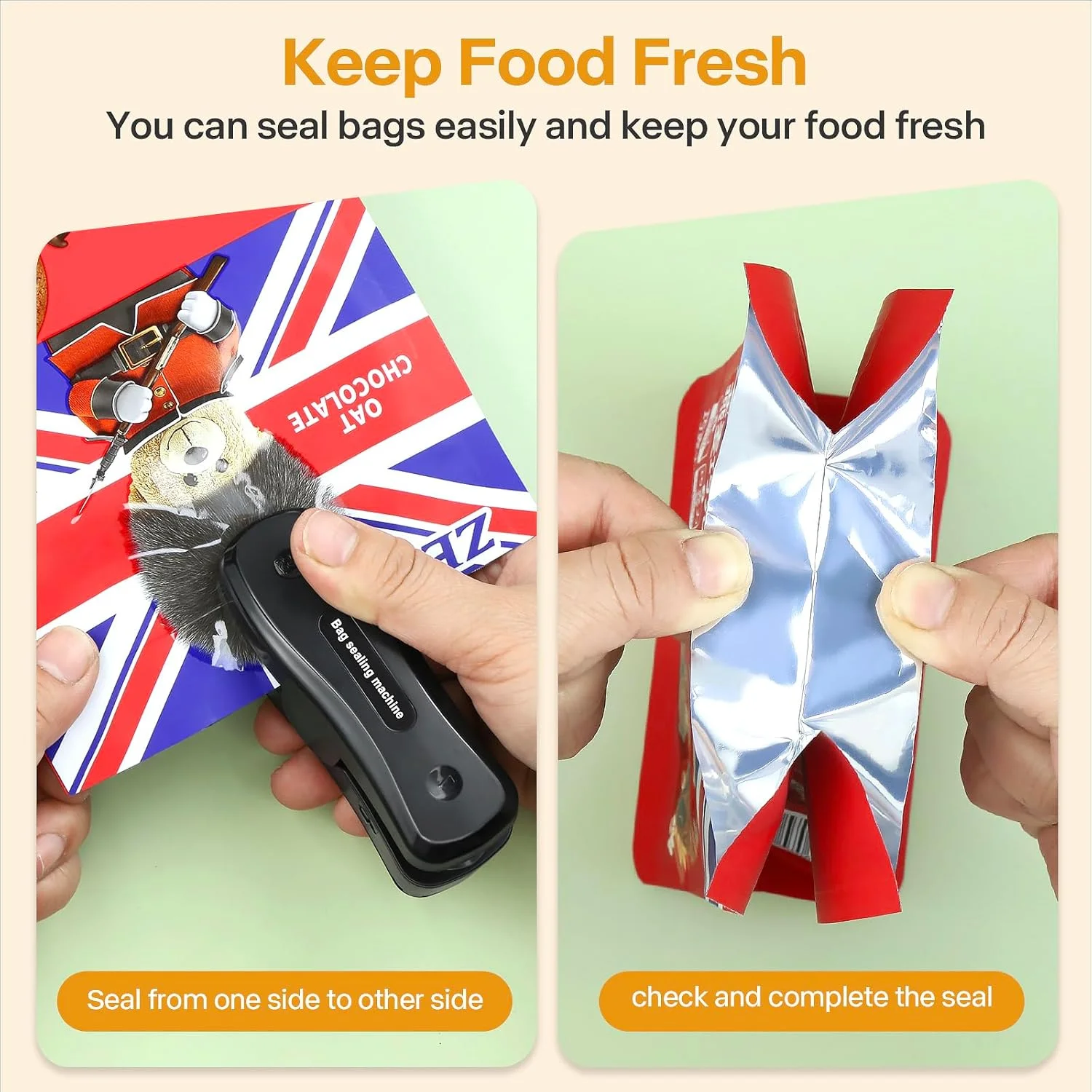 Rechargeable Mini Bag Sealer, 2 in 1 Heat and Vacuum Sealer for Snack Chip Bags, Portable Sealing Machine for Food Freshness
Rechargeable Mini Bag Sealer, 2 in 1 Heat and Vacuum Sealer for Snack Chip Bags, Portable Sealing Machine for Food Freshness