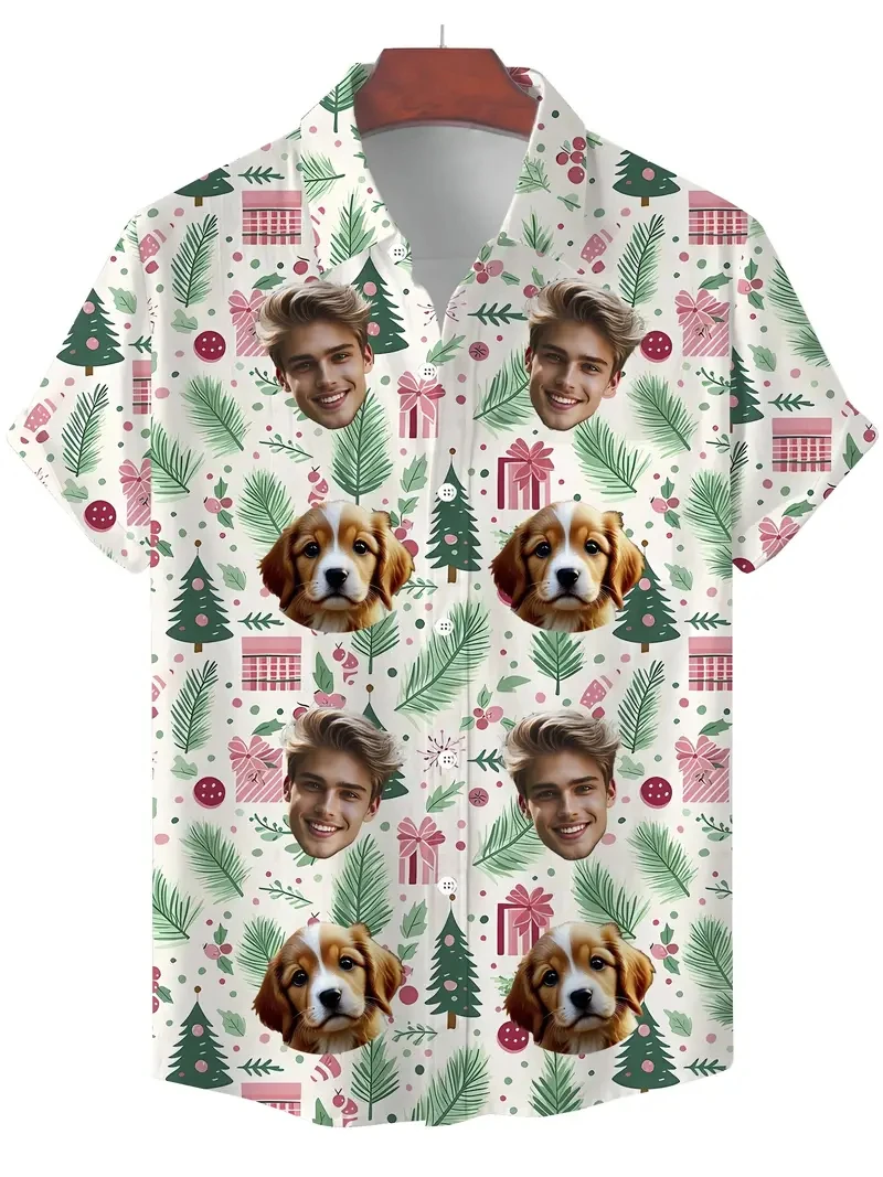 Funny Unisex Hawaiian Custom Christmas Face 3D Photo Print Button Diy Photo Shirt Short Sleeve Designer Shirts Clothes Xmas Gift
Funny Unisex Hawaiian Custom Christmas Face 3D Photo Print Button Diy Photo Shirt Short Sleeve Designer Shirts Clothes Xmas Gift