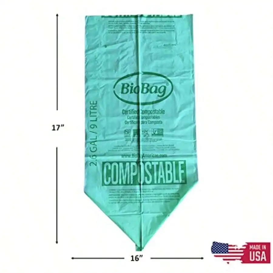 2.6 Gallon Compostable Food Scrap Bags BPI Certified ASTM D6400 Made In USA
2.6 Gallon Compostable Food Scrap Bags BPI Certified ASTM D6400 Made In USA
