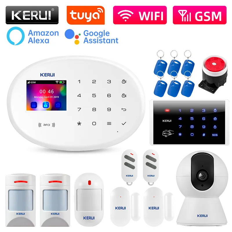 KERUI W202 Tuya/Smart Life WIFI GSM Alarm System Kit Home Security Protection Remote Control with Motion Detector Door Sensor
KERUI W202 Tuya/Smart Life WIFI GSM Alarm System Kit Home Security Protection Remote Control with Motion Detector Door Sensor