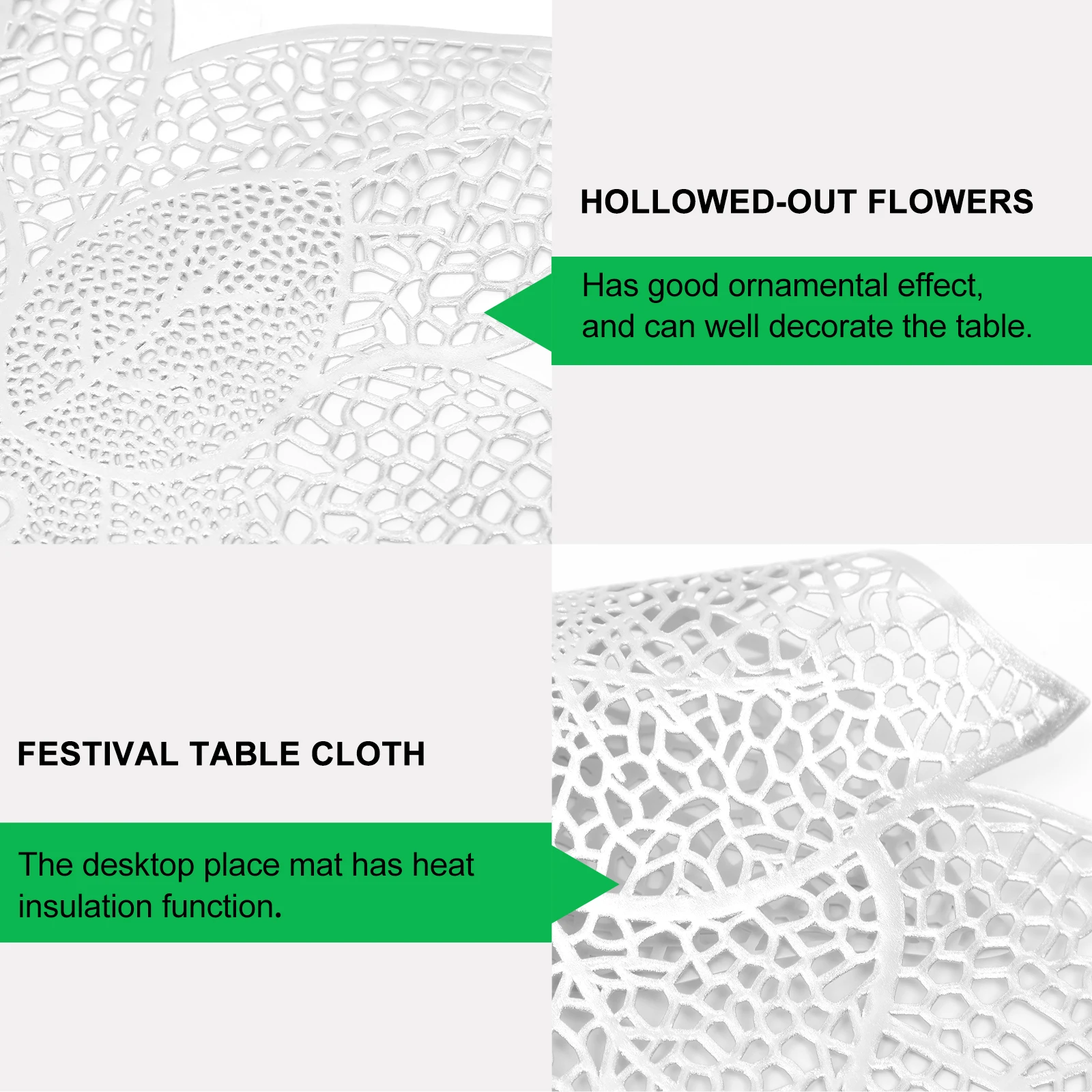 Hollow Pvc Mat Heat Resistant Flower Pattern Placemat Dining Table Decoration Modern Kitchen Coffee Station Accessories Reusable
Hollow Pvc Mat Heat Resistant Flower Pattern Placemat Dining Table Decoration Modern Kitchen Coffee Station Accessories Reusable