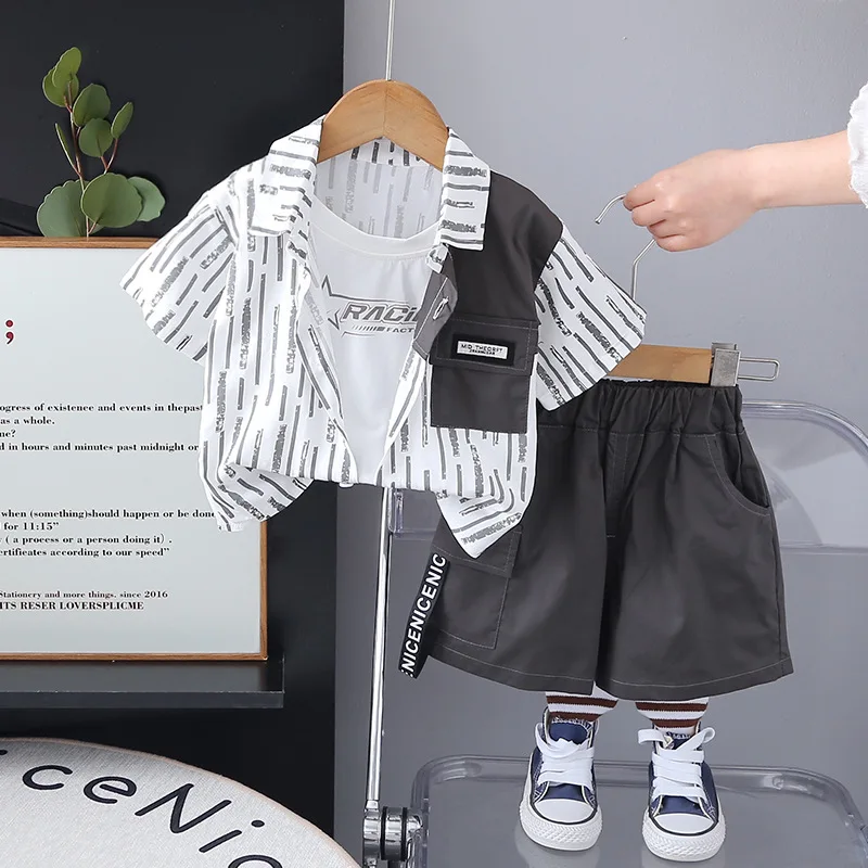 2Piece Summer Baby Boy Clothes Fashion Casual Stripe Short Sleeve Tops+Shorts Kids Clothing Sets
2Piece Summer Baby Boy Clothes Fashion Casual Stripe Short Sleeve Tops+Shorts Kids Clothing Sets