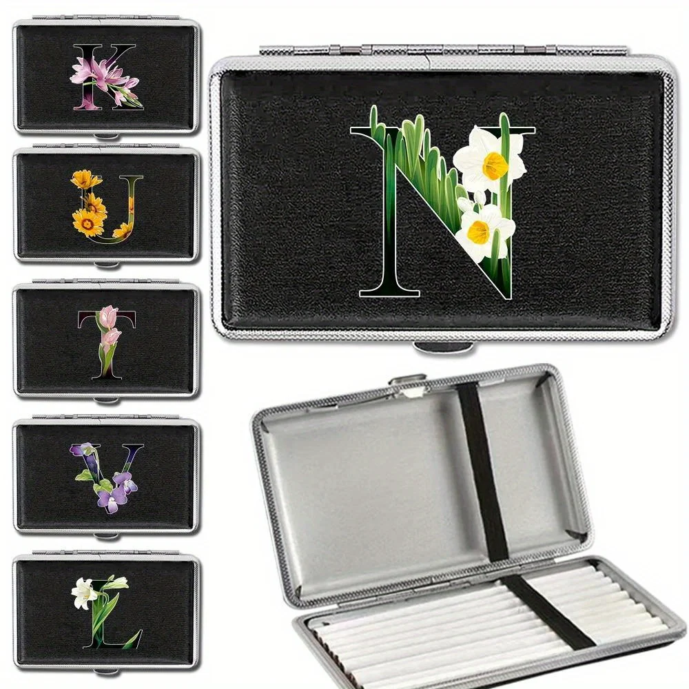 Metal PU Smoke Organizer Case Cigarette Portable Box Tobacco Storage Durable Holder Flower Color 26 Letters Pattern For Unisex
Metal PU Smoke Organizer Case Cigarette Portable Box Tobacco Storage Durable Holder Flower Color 26 Letters Pattern For Unisex