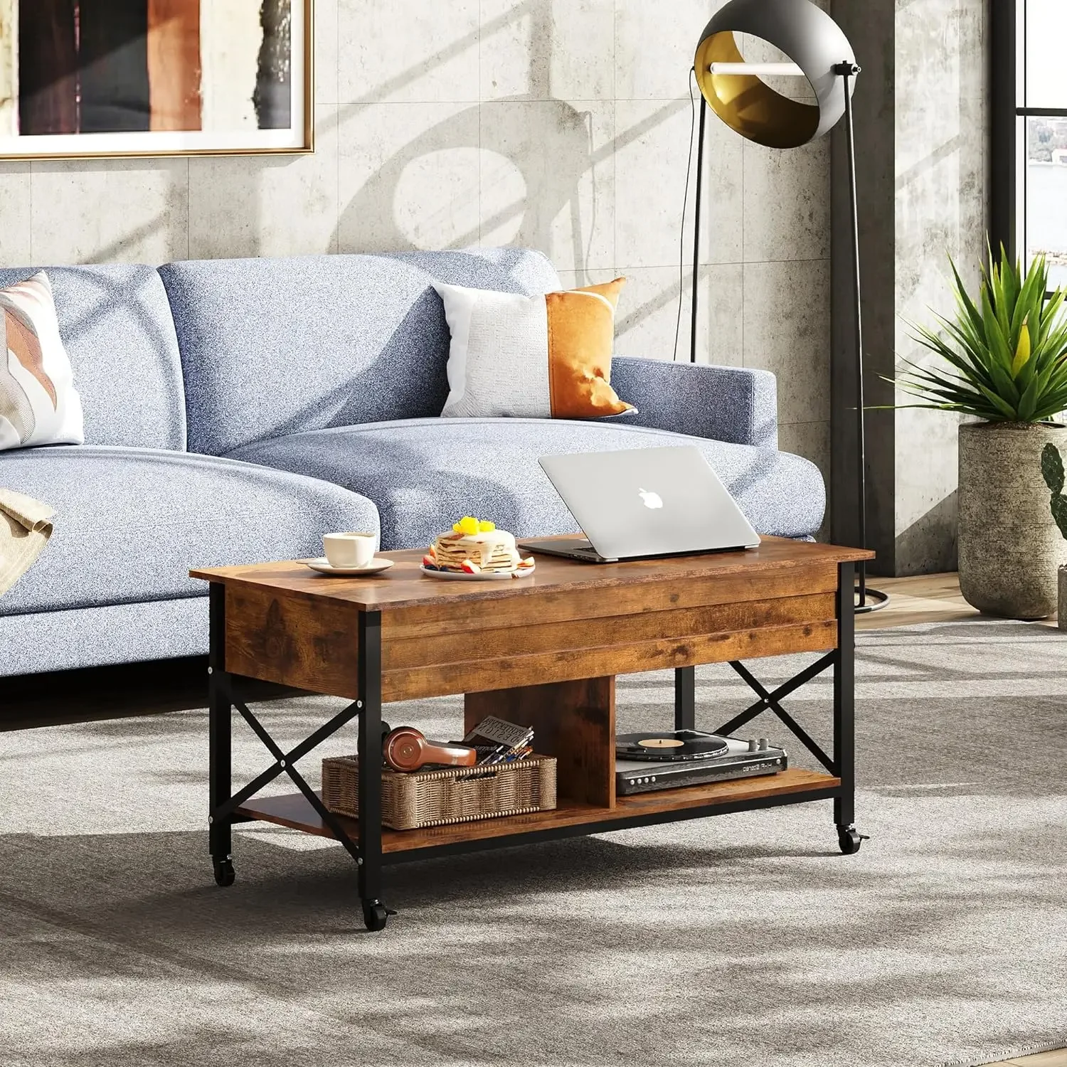 Lift Top Coffee Table for Living Room, Coffee Table with Storage, Hidden Compartment and Metal Frame
Lift Top Coffee Table for Living Room, Coffee Table with Storage, Hidden Compartment and Metal Frame