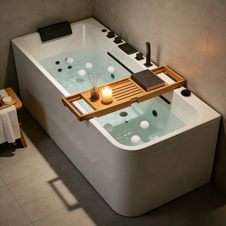 Acrylic White Whirlpool Spa Rectangular Bathtub Spa Soaking Bathtub Massage Bathroom Bathtub Villa Hotel
Acrylic White Whirlpool Spa Rectangular Bathtub Spa Soaking Bathtub Massage Bathroom Bathtub Villa Hotel
