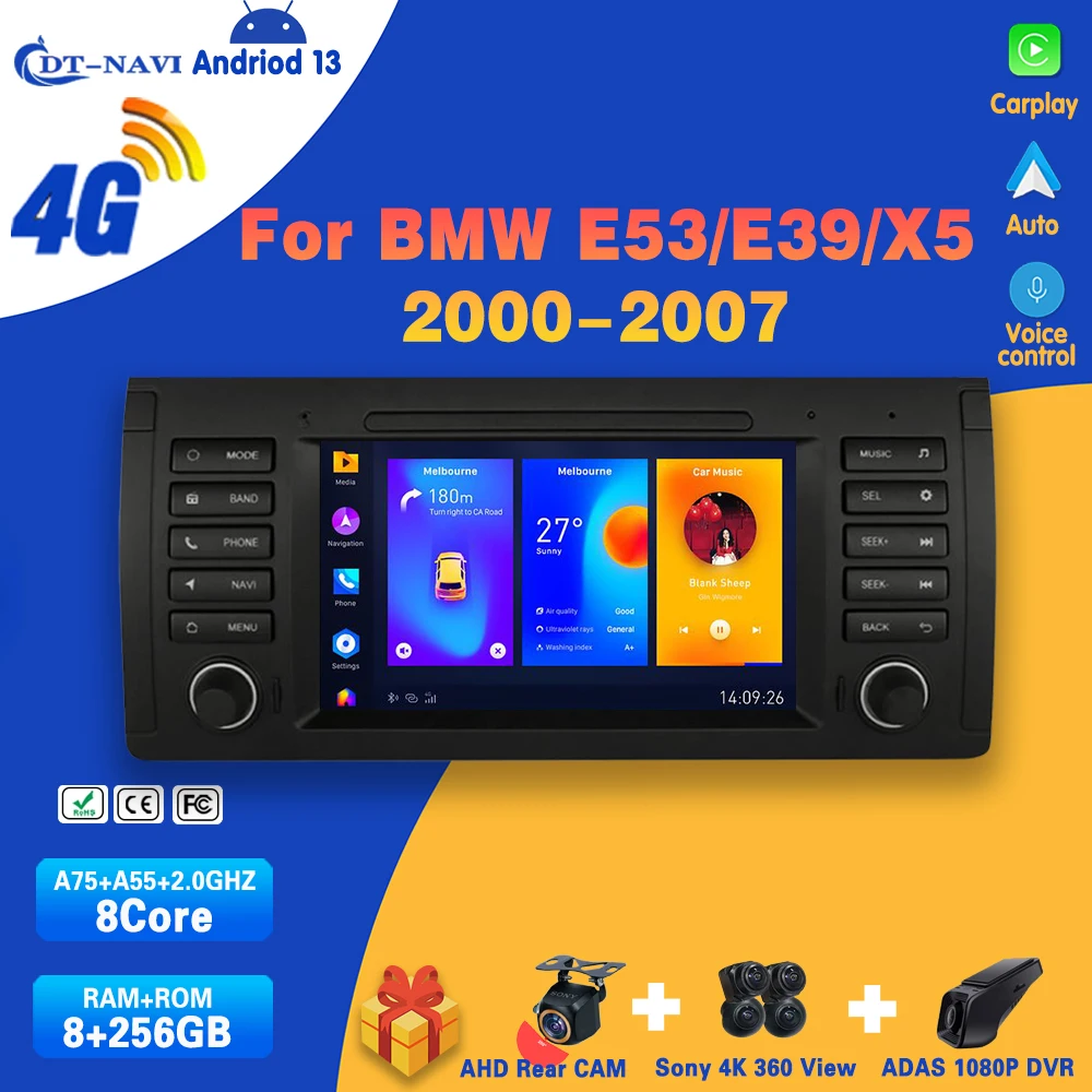 Android 13 Car Radio Wireless Carplay For BMW X5 E53 2000-2007 Multimedia DVD Auto radio SWC Navigation 4G GPS BT Wifi DSP
Android 13 Car Radio Wireless Carplay For BMW X5 E53 2000-2007 Multimedia DVD Auto radio SWC Navigation 4G GPS BT Wifi DSP