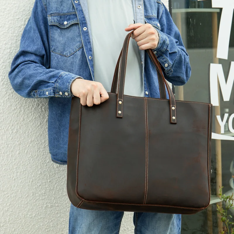 New cross-border European and American retro tote bag, men's shoulder bag, large-capacity women's bag, multifunctional crazy hor
New cross-border European and American retro tote bag, men's shoulder bag, large-capacity women's bag, multifunctional crazy hor