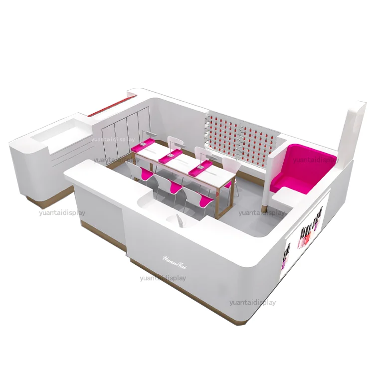Free Design Nail Bar Kiosk Manicure Table Display Showcase Cosmetics Display for Nail Polish Store
Free Design Nail Bar Kiosk Manicure Table Display Showcase Cosmetics Display for Nail Polish Store