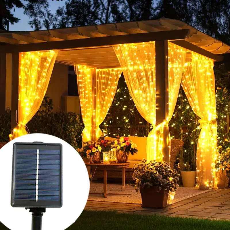 Festoon LED Solar Curtain Light String Wedding Outdoor Garland EID Mubarak Garden Muslim Ramadan Festival Room Decoration
Festoon LED Solar Curtain Light String Wedding Outdoor Garland EID Mubarak Garden Muslim Ramadan Festival Room Decoration