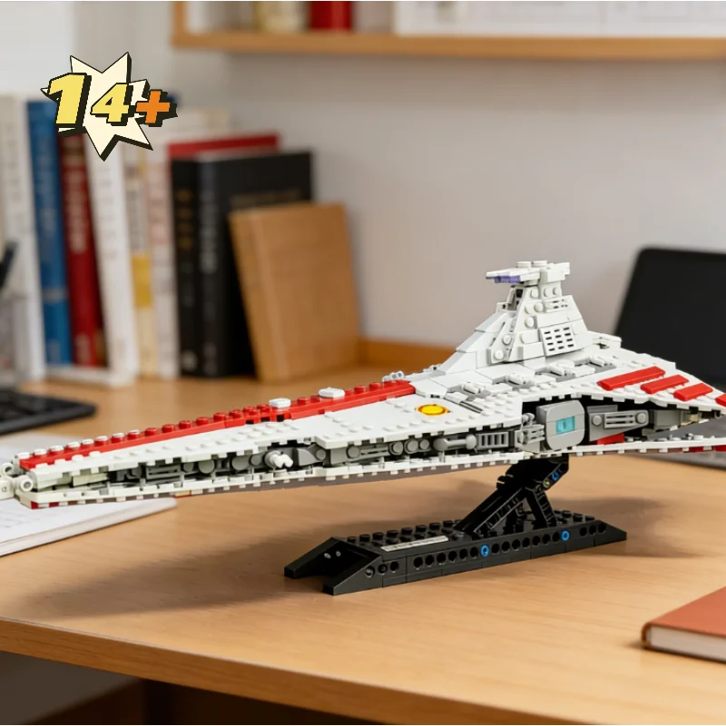 643pcs Venator Republic Cruiser Moc Space Clone Era Compatible Model Attack Ship Dual Bridges Home Decoration Toys For Kids
643pcs Venator Republic Cruiser Moc Space Clone Era Compatible Model Attack Ship Dual Bridges Home Decoration Toys For Kids
