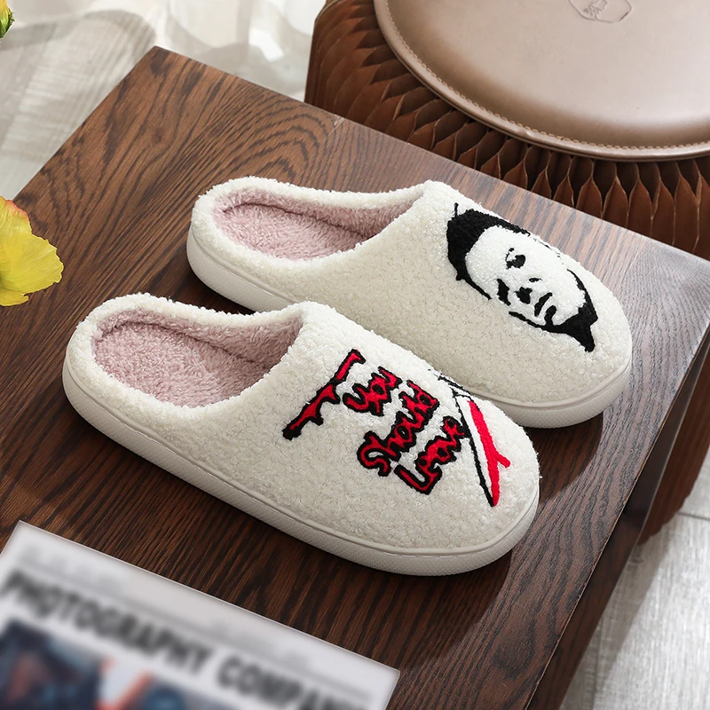 Halloween Fun Pattern Cotton Slippers Men & Women Indoor Outdoor Home Thick Soled Slippers Winter Ladies Platform Plush Slippers
Halloween Fun Pattern Cotton Slippers Men & Women Indoor Outdoor Home Thick Soled Slippers Winter Ladies Platform Plush Slippers