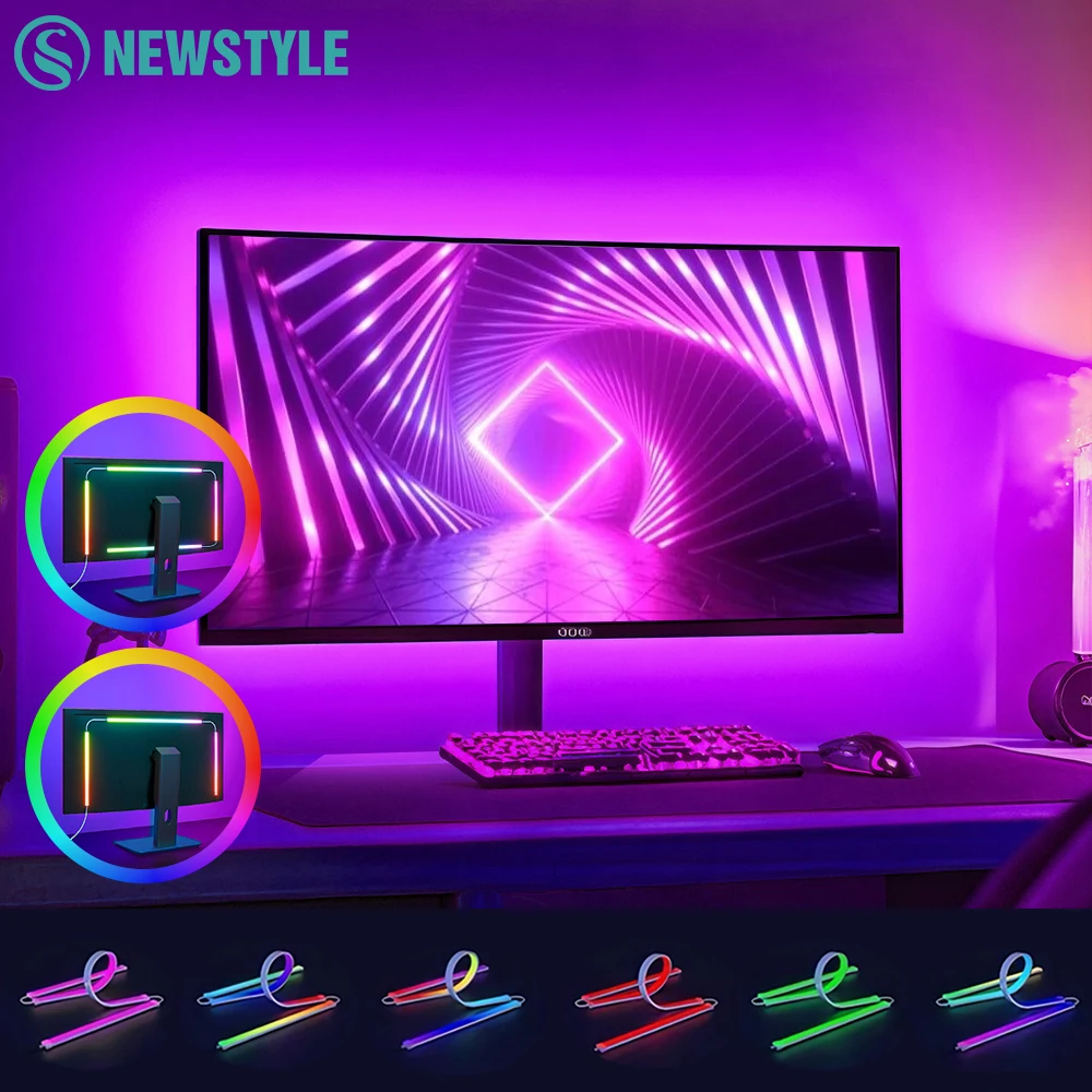 Игровой монитор с RGB LED подсветкой, умные синхронизируемые светодиодные ленты для компьютера, DIY, управление цветом через приложение, декор для игровой комнаты
Игровой монитор с RGB LED подсветкой, умные синхронизируемые светодиодные ленты для компьютера, DIY, управление цветом через приложение, декор для игровой комнаты