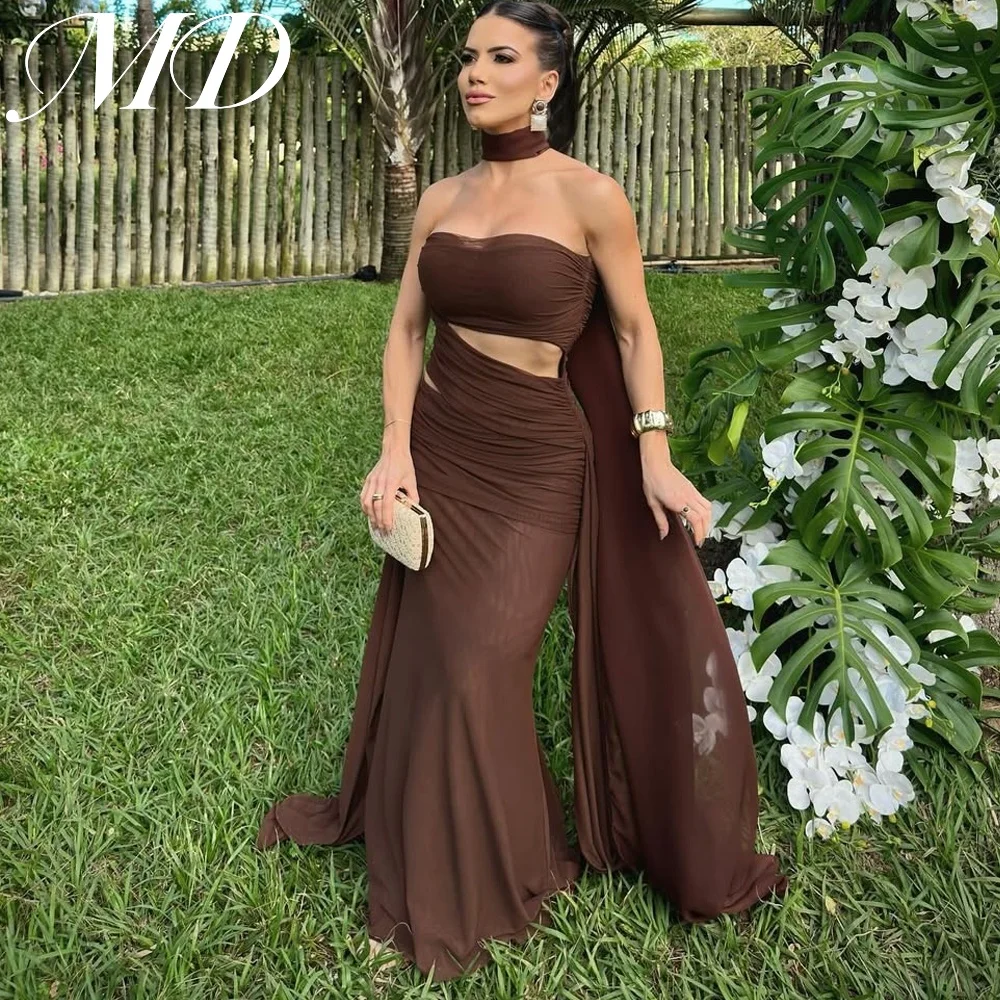 MD Elegant Brown Mermaid New Evening Gown Saudi Arabic Sleeveless Scarf Chiffon Prom Gown فساتين سهرة customised 2025
MD Elegant Brown Mermaid New Evening Gown Saudi Arabic Sleeveless Scarf Chiffon Prom Gown فساتين سهرة customised 2025