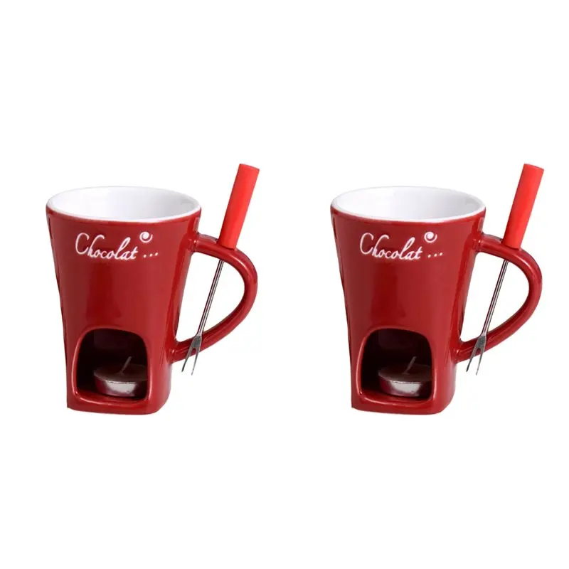 Retail 2X Fondue Mug Set Chocolate Cheese Milk Cream Making Set Single Butter Melter Baking Cup Candlestick Red
Retail 2X Fondue Mug Set Chocolate Cheese Milk Cream Making Set Single Butter Melter Baking Cup Candlestick Red
