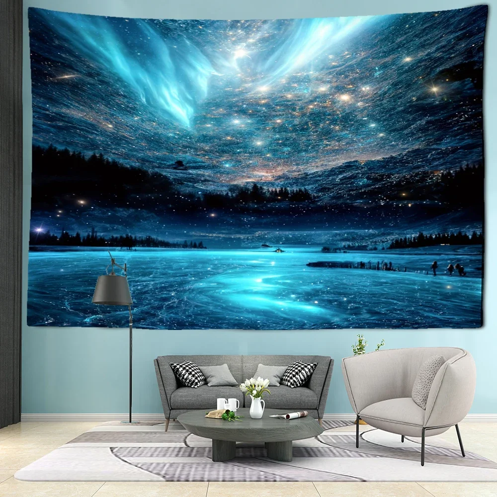 Синий Аврора, ледяной лес, гобелен, настенный пейзаж, богемное минималистское искусство, гостиная, спальня, домашний декор
Синий Аврора, ледяной лес, гобелен, настенный пейзаж, богемное минималистское искусство, гостиная, спальня, домашний декор