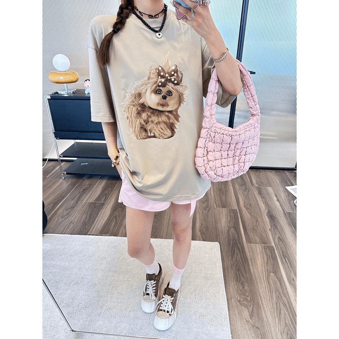 Женский топ свободного кроя средней длины с милым летним дизайном, мультяшным принтом и стразами QT27
Женский топ свободного кроя средней длины с милым летним дизайном, мультяшным принтом и стразами QT27