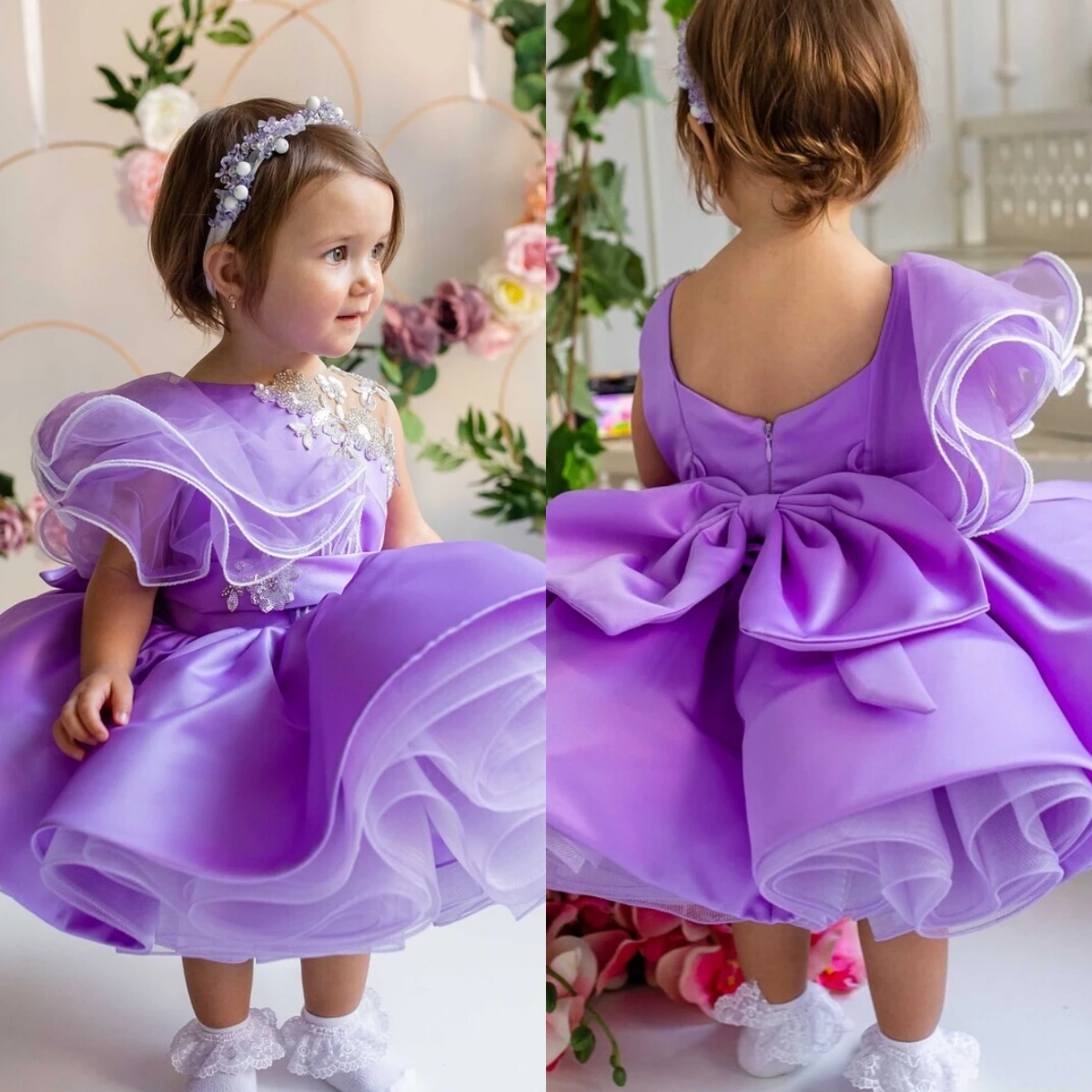Lovely Purple Flower Girl Dress Wedding Thin Length Bow Belt Gowns Cute Little Baby Girls Birthday Ball Party Children Clothing
Lovely Purple Flower Girl Dress Wedding Thin Length Bow Belt Gowns Cute Little Baby Girls Birthday Ball Party Children Clothing