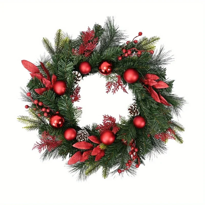 Realistic Pine Cone Christmas Wreath with Gold Berries Glitter Leaves Durable Holiday Door Hanging for Xmas Thanksgiving 60cm
Realistic Pine Cone Christmas Wreath with Gold Berries Glitter Leaves Durable Holiday Door Hanging for Xmas Thanksgiving 60cm