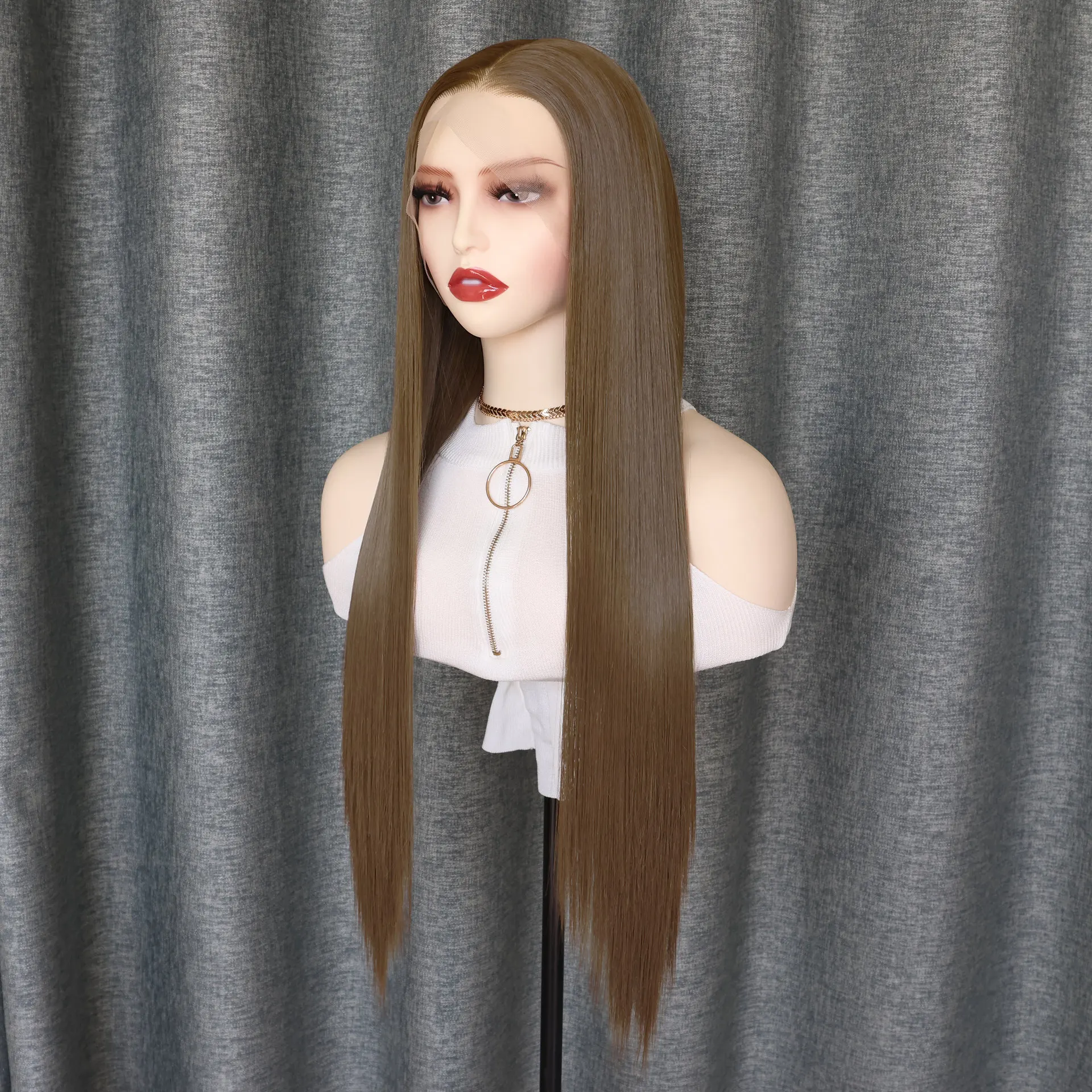 light Brown Front Wig for Women 26Inch Long Straight 13*6 Lace Wigs High Quality Synthetic Lace Wigs Natural Looking for Cosplay
light Brown Front Wig for Women 26Inch Long Straight 13*6 Lace Wigs High Quality Synthetic Lace Wigs Natural Looking for Cosplay