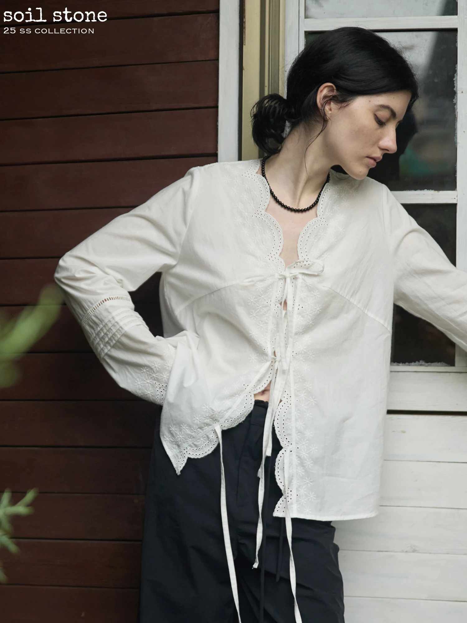 Soil Stone Summer Capsule Ivory Soft Pure Cotton Embroidered Belted Sunscreen Hollow out Top Women's Busin Casual irt
Soil Stone Summer Capsule Ivory Soft Pure Cotton Embroidered Belted Sunscreen Hollow out Top Women's Busin Casual irt