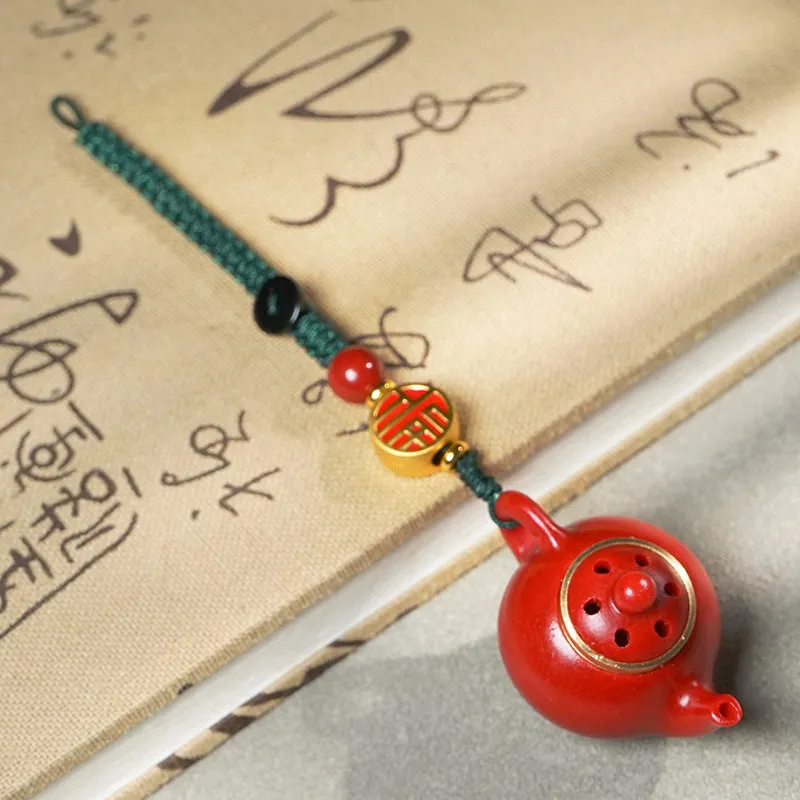 Cinnabar Mini Teapot Keychain Pendant Retro Car Hanging Ornament Portable Decor for Women and Men Gifts
Cinnabar Mini Teapot Keychain Pendant Retro Car Hanging Ornament Portable Decor for Women and Men Gifts