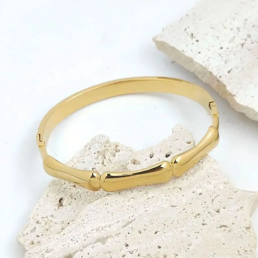 Gold Bamboo Joint Hinged Bangle for Women, Stainless Steel Minimalist Luxury Jewelry Gift for Daily Party Wear
Gold Bamboo Joint Hinged Bangle for Women, Stainless Steel Minimalist Luxury Jewelry Gift for Daily Party Wear