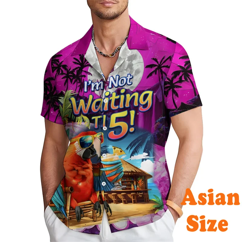 Five O'clock Parrot T-shirt For Men Hawaii Vacation Style Novelty Design Shirts 2025 Funny Fashion Outdoor Casual Button Blouse
Five O'clock Parrot T-shirt For Men Hawaii Vacation Style Novelty Design Shirts 2025 Funny Fashion Outdoor Casual Button Blouse