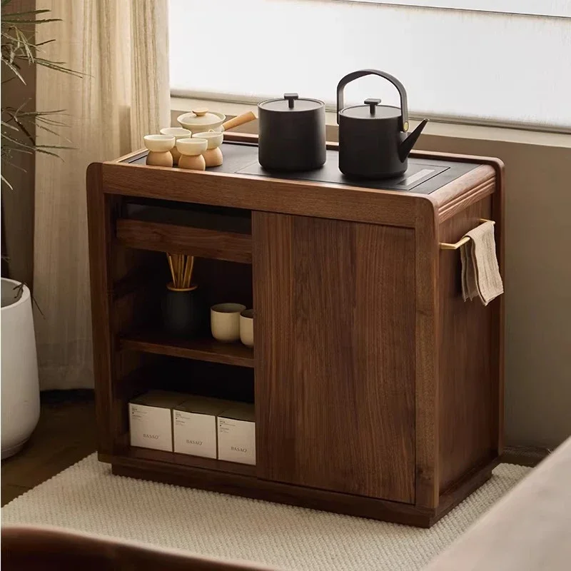North American black walnut log tea cabinet, living room side table, mobile tea table, household small storage solid wood coffee
North American black walnut log tea cabinet, living room side table, mobile tea table, household small storage solid wood coffee
