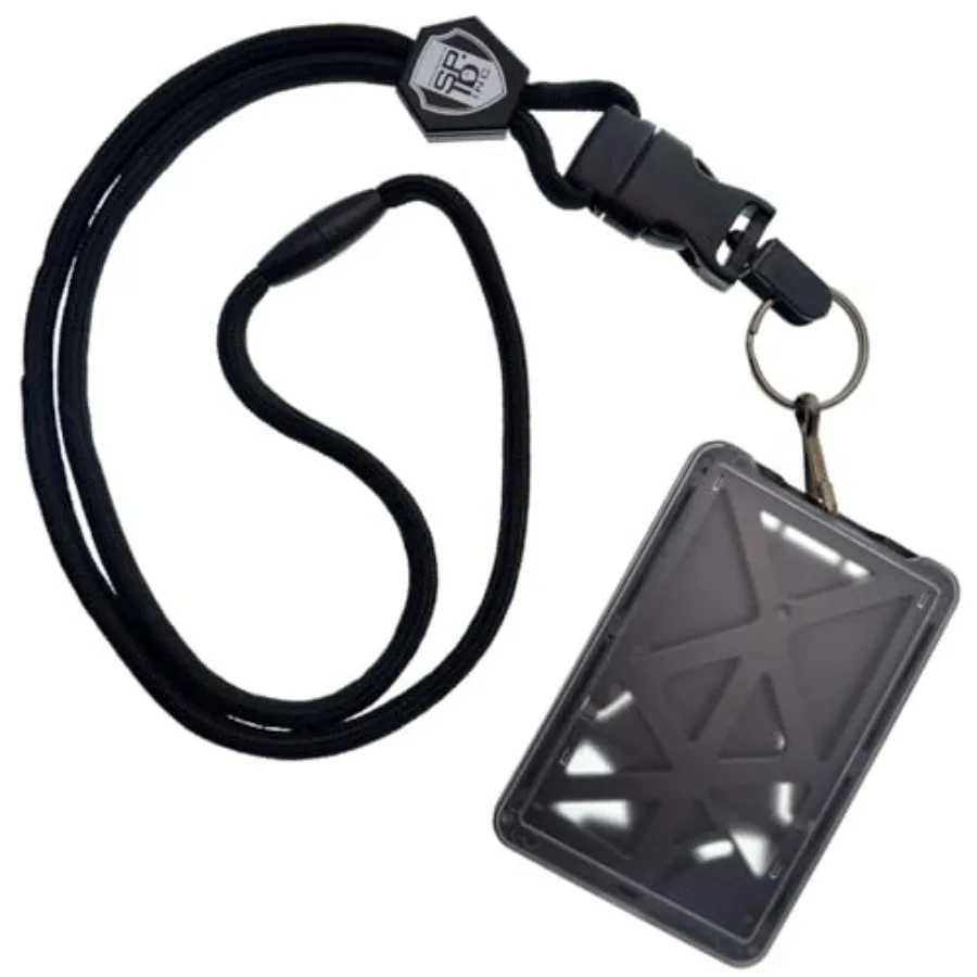 Vertical Top Load Three Card Badge Holder - Hard Plastic with Heavy Duty Breakaway Lanyard w Quick Release Metal Clip and Key R
Vertical Top Load Three Card Badge Holder - Hard Plastic with Heavy Duty Breakaway Lanyard w Quick Release Metal Clip and Key R