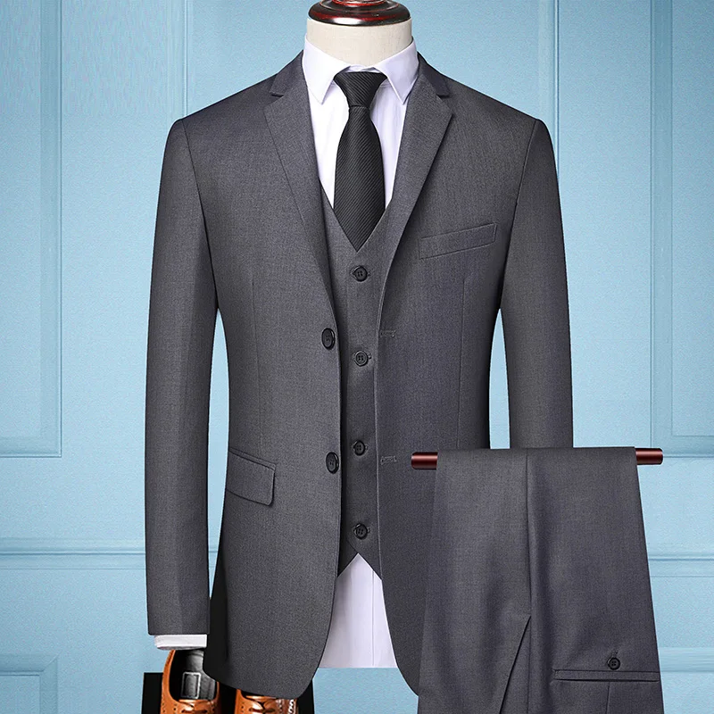 Men's Smart Casual Spring And Autumn Korean Three Piece Formal Suit Form Fitting Professional Business Groomsmen Wedding Suit
Men's Smart Casual Spring And Autumn Korean Three Piece Formal Suit Form Fitting Professional Business Groomsmen Wedding Suit