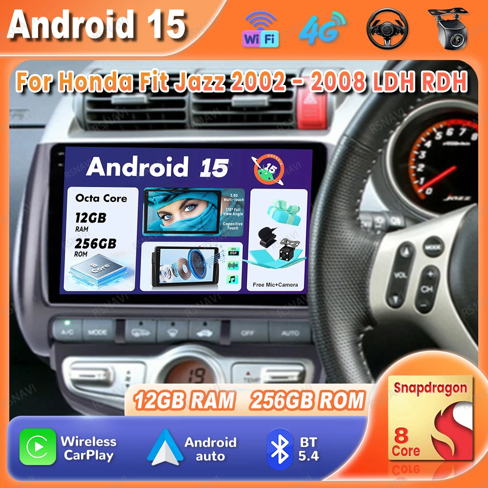 Автомобильный радиоприемник Android 15 для Honda Fit Jazz 2002-2008 LDH RDH DVD-навигация GPS BT DSP 5G WIFI QLED Беспроводной Carplay Auto Stereo
Автомобильный радиоприемник Android 15 для Honda Fit Jazz 2002-2008 LDH RDH DVD-навигация GPS BT DSP 5G WIFI QLED Беспроводной Carplay Auto Stereo