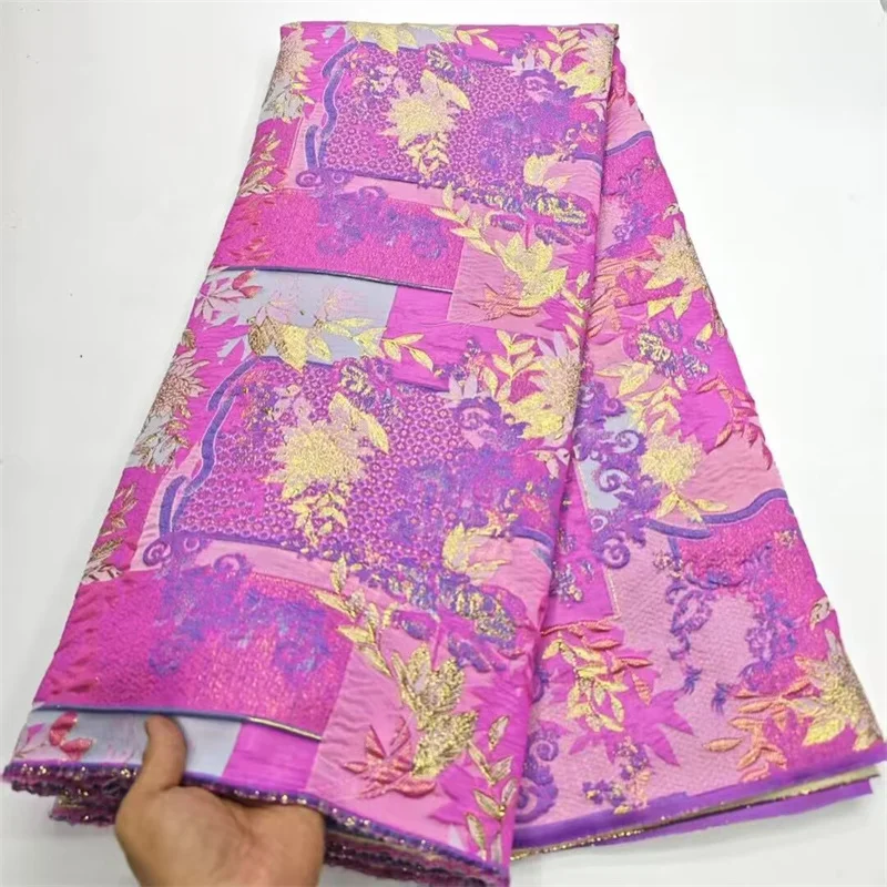 Brocade Lace Fabric 2025 Latest African Jacquard Gilding Lace Nigerian Damask Lace Material For Women Dresses Pink/Yellow
Brocade Lace Fabric 2025 Latest African Jacquard Gilding Lace Nigerian Damask Lace Material For Women Dresses Pink/Yellow