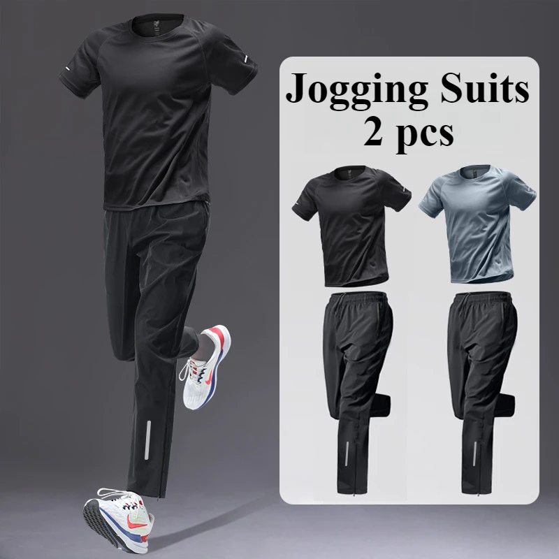2025 Men Ice Silk Sportswear Sets Tracksuit Elastic Running Sets Football Basketball Tennis Sport Fitness GYM Workout Clothing 
2025 Men Ice Silk Sportswear Sets Tracksuit Elastic Running Sets Football Basketball Tennis Sport Fitness GYM Workout Clothing