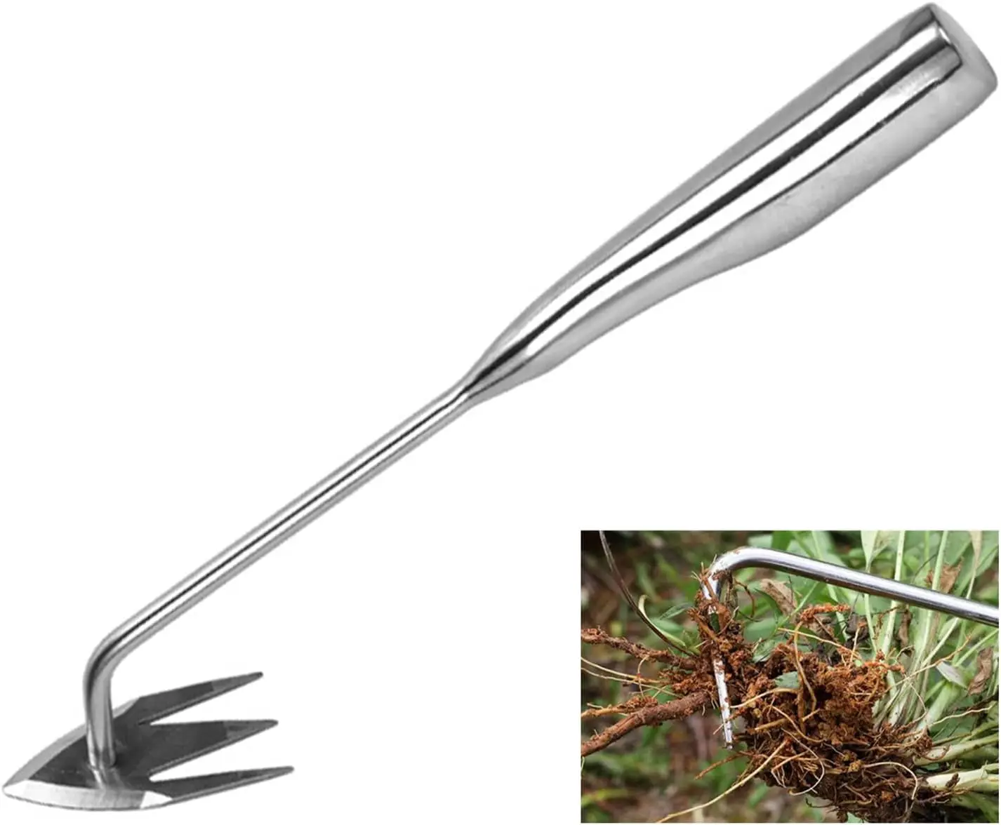 Stainless Steel Multifunctional Weeder, Weeder Puller Stand Up, Hand Weeder Tool for Gardening with Handle, V-Shaped Light Duty
Stainless Steel Multifunctional Weeder, Weeder Puller Stand Up, Hand Weeder Tool for Gardening with Handle, V-Shaped Light Duty