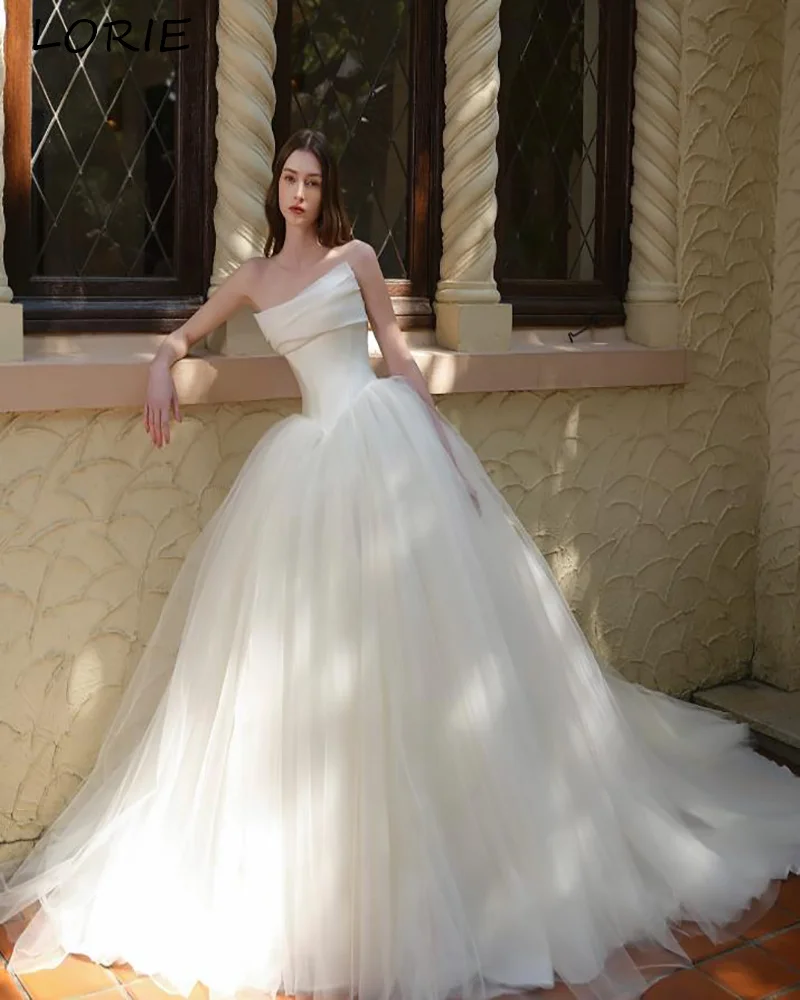 LORIE Satin Modern Wedding Dress Strpless A-Line Sweetheart Princess Bride Gown Customized Plus Size Tulle Party Dresses 2027
LORIE Satin Modern Wedding Dress Strpless A-Line Sweetheart Princess Bride Gown Customized Plus Size Tulle Party Dresses 2027