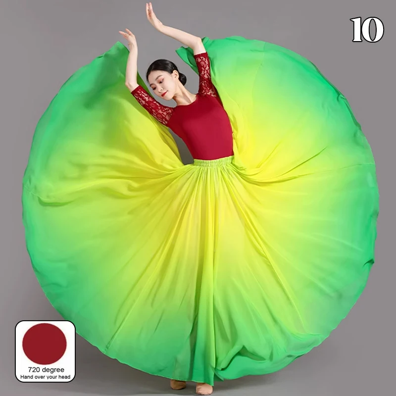 Women Classical Dance Skirts Gradient Flowing Spanish Flamenco Skirt 720 Degree Long Belly Dance Skirt Performance Costume
Women Classical Dance Skirts Gradient Flowing Spanish Flamenco Skirt 720 Degree Long Belly Dance Skirt Performance Costume