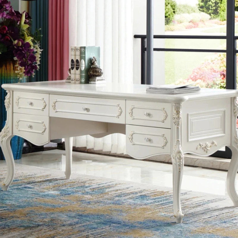 LTT luxury computer desk high-end bedroom writing desk solid wood desk study furniture
LTT luxury computer desk high-end bedroom writing desk solid wood desk study furniture