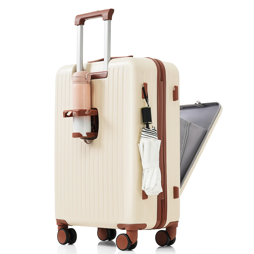 ABS Hard Shell 3Pcs Luggage Set 20/24/28" USB Front Opening Carry On With Cup Holder Ivory Brown Travel Trolley
ABS Hard Shell 3Pcs Luggage Set 20/24/28" USB Front Opening Carry On With Cup Holder Ivory Brown Travel Trolley