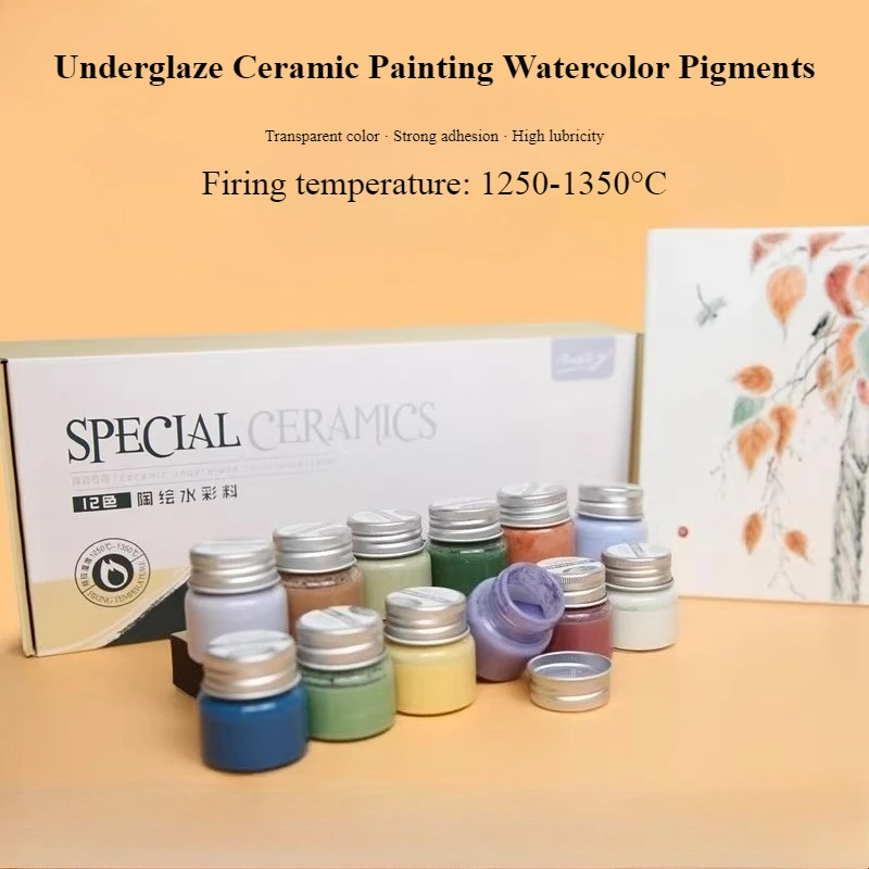 12-Color Underglaze Ceramic Paint Set - High-Temperature Water-Based Pottery Pigments for Ceramics Painting
12-Color Underglaze Ceramic Paint Set - High-Temperature Water-Based Pottery Pigments for Ceramics Painting