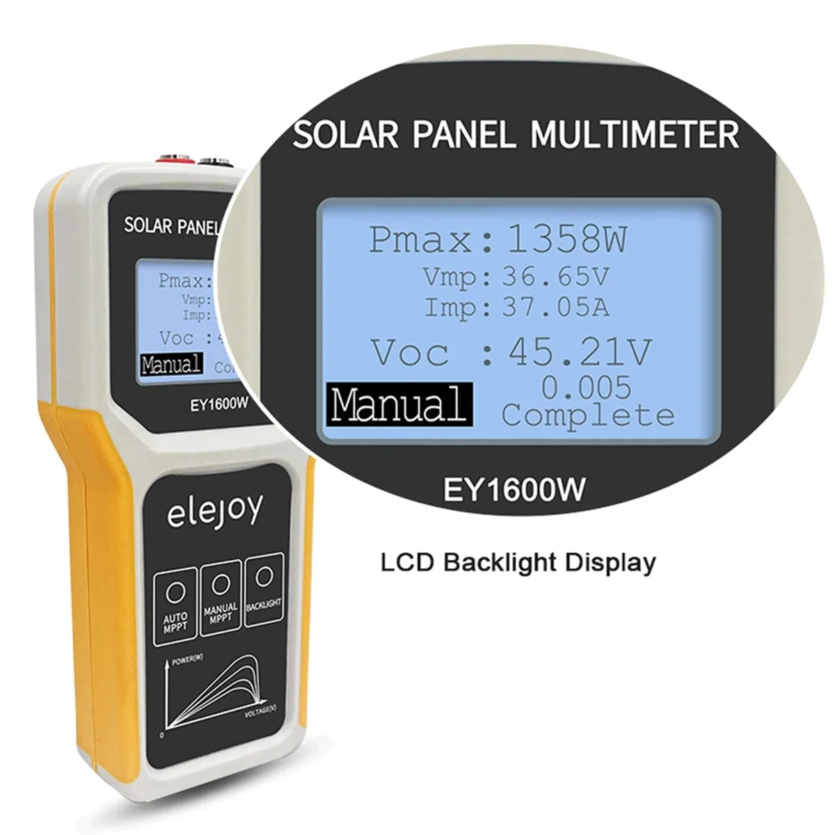 B52C ELEJOY EY1600W Photovoltaic Panel Multimeter Solar Panel MPPT Tester Voltage Current Power Test Meter Multi Meter
B52C ELEJOY EY1600W Photovoltaic Panel Multimeter Solar Panel MPPT Tester Voltage Current Power Test Meter Multi Meter