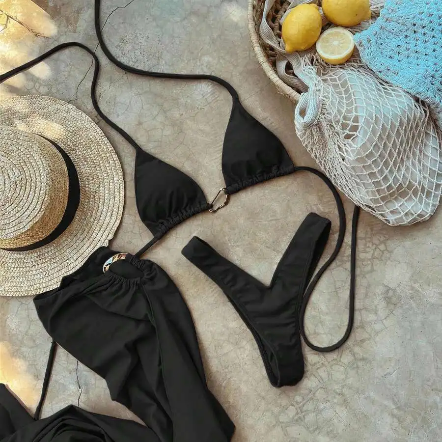 Black Adjustable Triangle String Bikini Two-Piece With Cheeky Cut For Women
Black Adjustable Triangle String Bikini Two-Piece With Cheeky Cut For Women