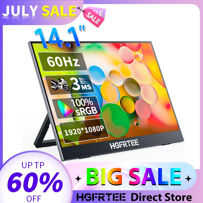 14.1 Inch Portable Monitor 1080P IPS 100%SRGB Gaming Portable Screen with Stand for Laptop PS5/4 Switch Xbox Raspberry Pi
14.1 Inch Portable Monitor 1080P IPS 100%SRGB Gaming Portable Screen with Stand for Laptop PS5/4 Switch Xbox Raspberry Pi